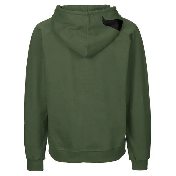 HANDGEDRUCKT HANDGEDRUCKT "Rabenflüsterer" Männer Zip Hoody aus reiner Biobaumwolle (kbA), Military, – Produktbild 2 von 4