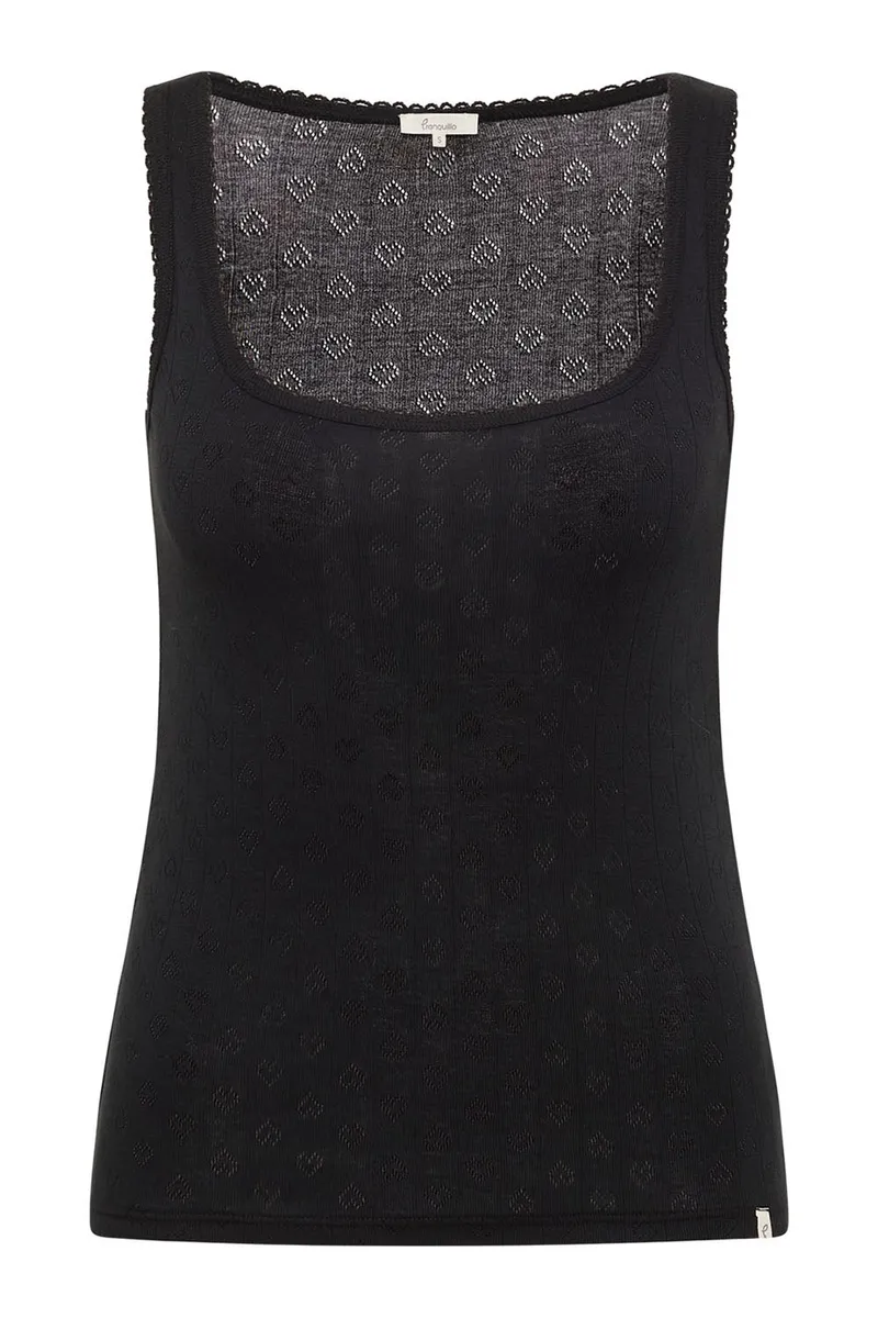 Tranquillo Ajour-Top Rosaa aus Biobaumwolle - black / L – Produktbild 1 von 3