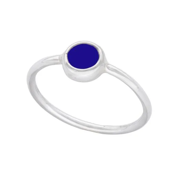 pakilia pakilia Silber Ring rund Fair-Trade und handmade, Blau, – Produktbild 3 von 3
