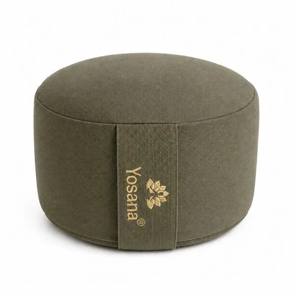 Yosana Yosana Yogakissen rund, Meditationskissen 30x15cm, Olivgrün, – Produktbild 1 von 8