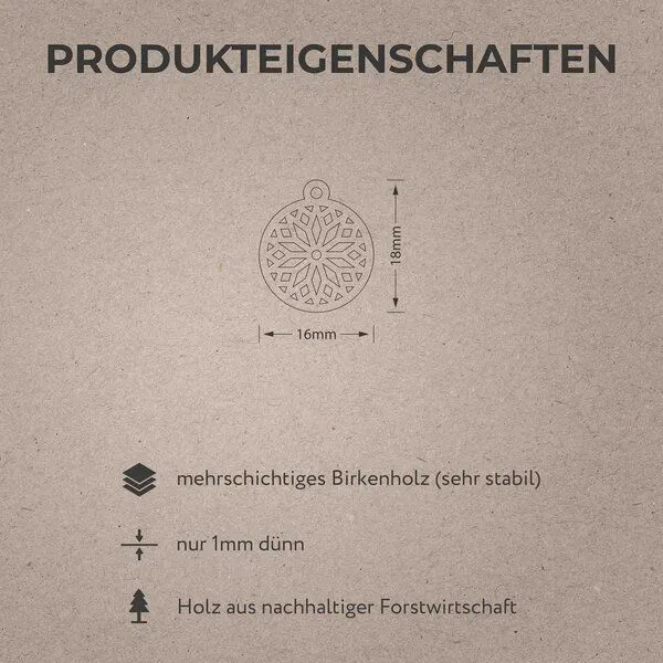 feinformart feinformart Ohrringe aus Holz - Sunwheel, Natur (beige), – Produktbild 4 von 4