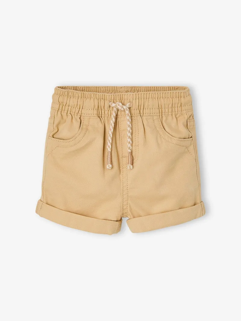 Vertbaudet Jungen Baby Shorts mit Dehnbund cappuccino, Cappuccino, – Produktbild 1 von 3