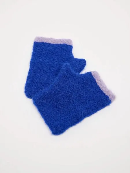 LANIUS LANIUS Pulswärmer aus Alpakawolle, Electric blue/lilac, – Produktbild 4 von 4