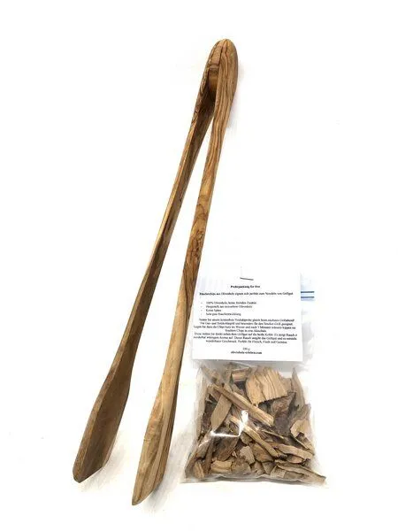 Olivenholz erleben Olivenholz erleben Grillzange aus Olivenholz, 36 cm lang – Produktbild 1 von 7