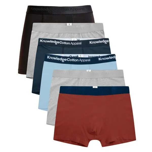 KnowledgeCotton Apparel KnowledgeCotton Apparel Unterhosen im 6er-Pack, Fired brick, – Produktbild 1 von 1