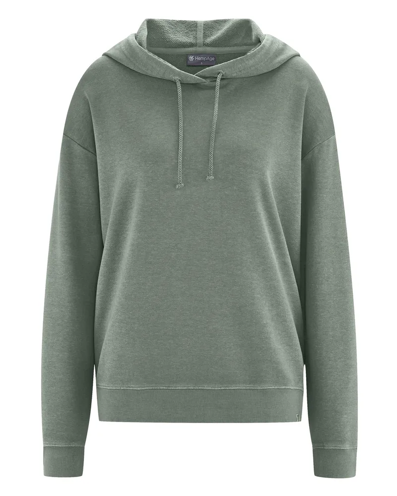 HempAge Hempage Damen vegan Bequemer Hoodie Thyme, Grün, – Produktbild 1 von 2