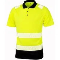 Result Genuine Recycled Result Genuine Recycled Safety Workwear Hi Viz Polo Shirt Berufsbekleidung Atmungsaktiv Reflektierend, Fluorescent yellow/schwarz, – Produktbild 1 von 1