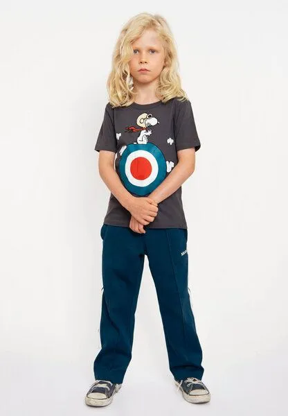 LOGOSH!RT LOGOSH!RT - Comics - Peanuts - Snoopy - Pilot - Bio T-Shirt Print - Kinder, Blau-grau, – Produktbild 2 von 5
