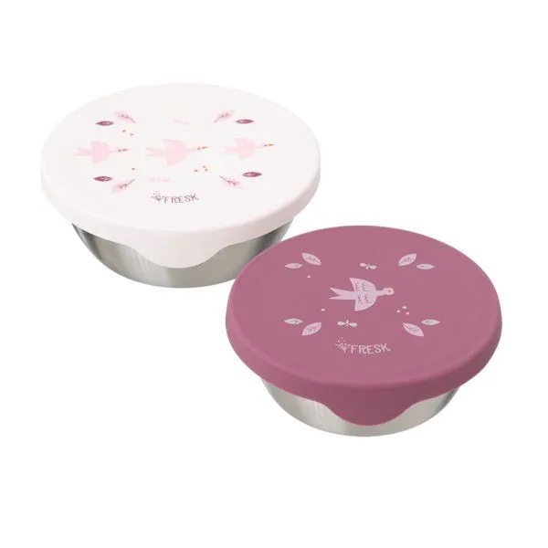 Fresk Snackbox-Set für Kinder – 2 Edelstahldosen mit Silikondeckel, Swallow, – Produktbild 1 von 2