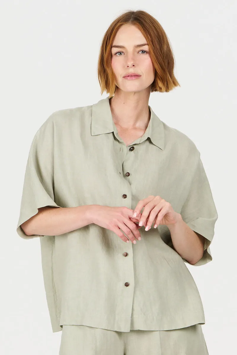 KOMODO KOMODO Damen vegan Hemd Kimono Weiches Salbei, Hellgrün, – Produktbild 2 von 2