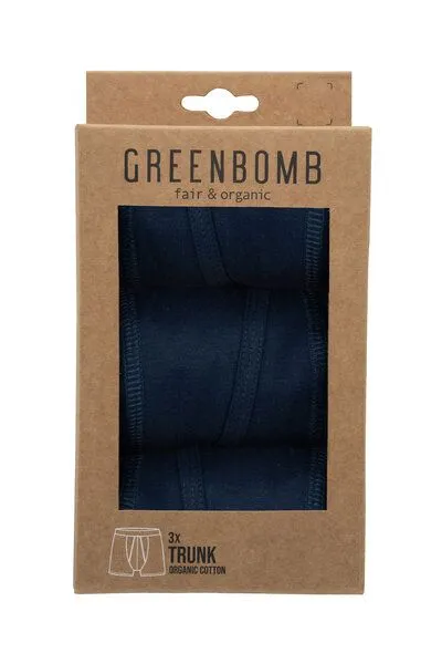 GreenBomb GREENBOMB Basic 3x Trunk - Gemütliche Trunk aus Bio-Baumwoll Mix / GOTS / Fair & Vegan, Blau (navy), – Produktbild 3 von 3
