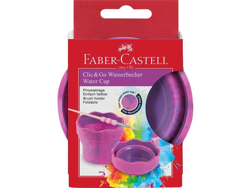 Faber-Castell Faber-Castell Wasserbecher "Clic&Go" Art & Graphic, Pink marble, – Produktbild 1 von 1