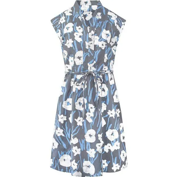 Global Mamas Global Mamas Bio Kleid - RETRO - Rings, Painted floral charcoal (grau), – Produktbild 1 von 4
