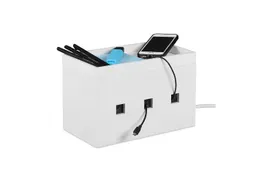 RELAXDAYS RELAXDAYS Kabelkanal Kabelbox Bambus weiß (4-St) – Produktbild 1 von 1