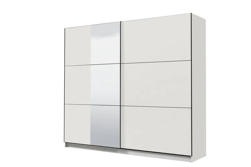 OTTO home Schwebetürenschrank Sierra Kleiderschrank mit Spiegel Garderobe Topseller inklusive Inneneinteilung & Kleiderstange, FSC®-Zertifiziert, Weiß, – Produktbild 6 von 8