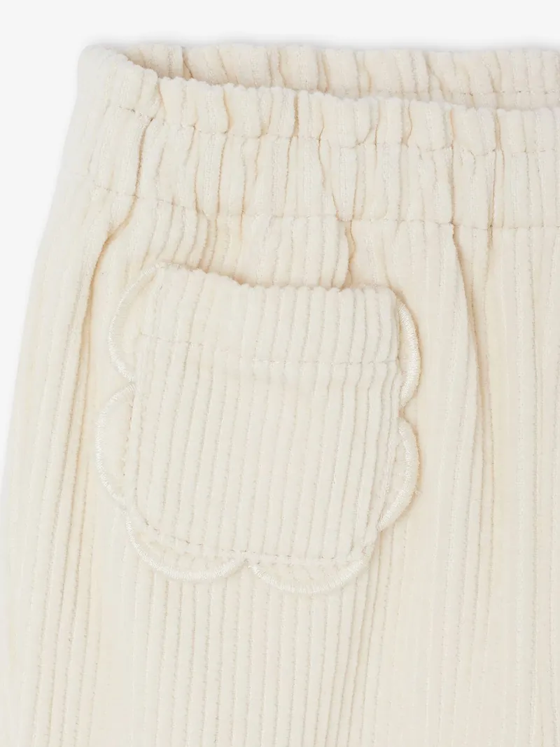 Vertbaudet Vertbaudet Gefütterte Baby Cordhose mit Dehnbund, Wollweiß, – Produktbild 2 von 2