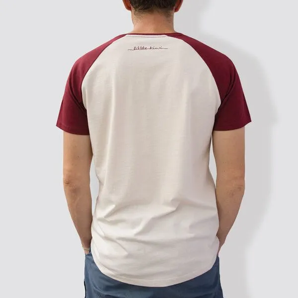 little kiwi little kiwi Herren T-Shirt, "Fuchs", Burgundy/white, – Produktbild 2 von 4