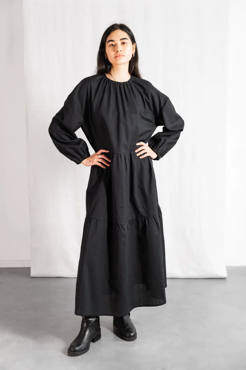 Jyoti - Fair Works Jyoti - Fair Works Damen vegan Kleid Savera Schwarz, Schwarz, – Produktbild 1 von 2