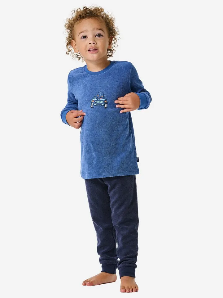 Schiesser Schiesser Pyjama Nightwear 1 (2 tlg) schlafanzug schlafmode bequem, Blau, – Produktbild 4 von 5