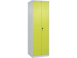 C+P C+P Wäsche-/Garderobenspind Classic PLUS, 2 Abteile, 1850x600x500mm, Lichtgrau/Clowngrün – Produktbild 1 von 1