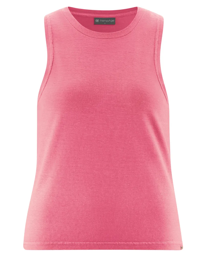 HempAge Hempage Damen vegan Sportliches Crop Top In Hibiskus Rosa, Rosa, – Produktbild 1 von 2
