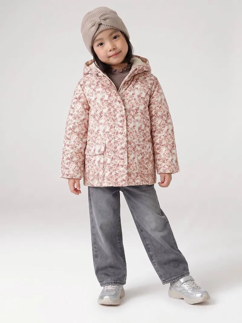 Vertbaudet Regenjacke mit magischen Blumenmotiv und Teddyfleece-Futter Mädchen vanille, Vanille, – Produktbild 7 von 7