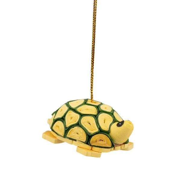 El Puente El Puente Deko-Anhänger "Schildkröte" | Fair Trade & Handmade aus Indien, Gelb,grün, – Produktbild 1 von 1
