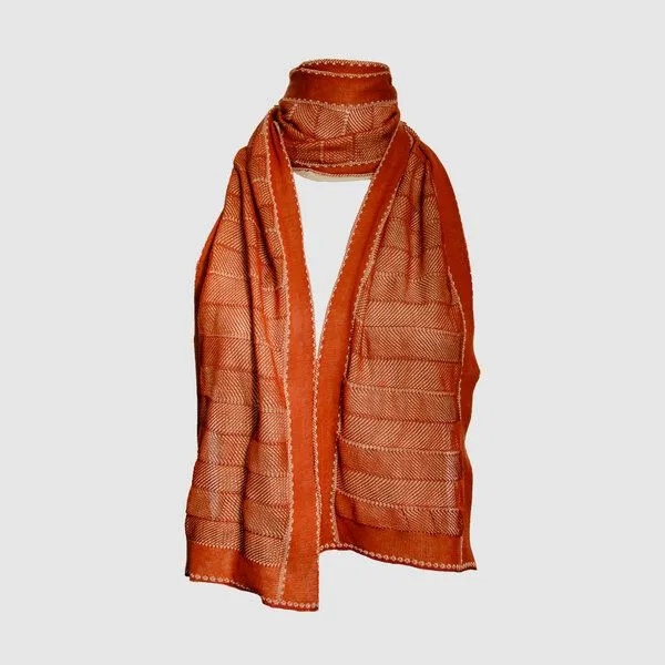 LANARTO slow fashion LANARTO slow fashion Sommerschal Shine zweifarbig aus Bio-Baumwolle Feinstrick made in germany, Braun, – Produktbild 1 von 3