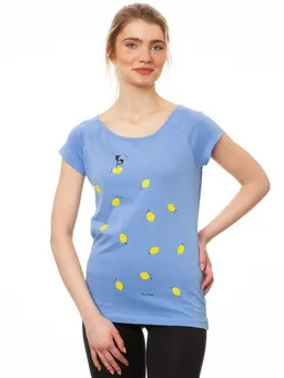 FellHerz FellHerz Damen T-Shirt Lemon Girl cornflower bio & fair & vegan – Produktbild 1 von 1