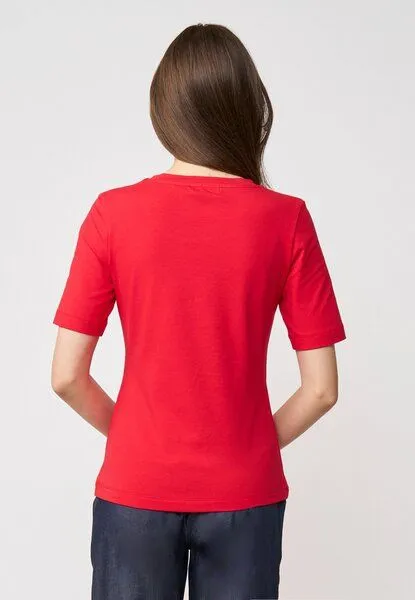 LANA Organic LANA Organic Basic Shirt aus Bio Baumwolle für Damen, Modell Vinnie, Tomate, – Produktbild 4 von 4