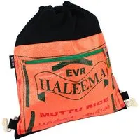 GOOPSI GOOPSI Turnbeutel aus handgewebter Baumwolle, upcyling Rucksack, Festivalrucksack - Fairtrade, Orange/lachs, – Produktbild 1 von 1