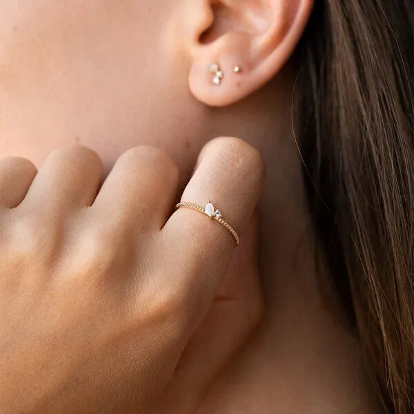 Eppi Eppi Goldener Ring mit Opal und Saphir Mariana – Produktbild 2 von 2