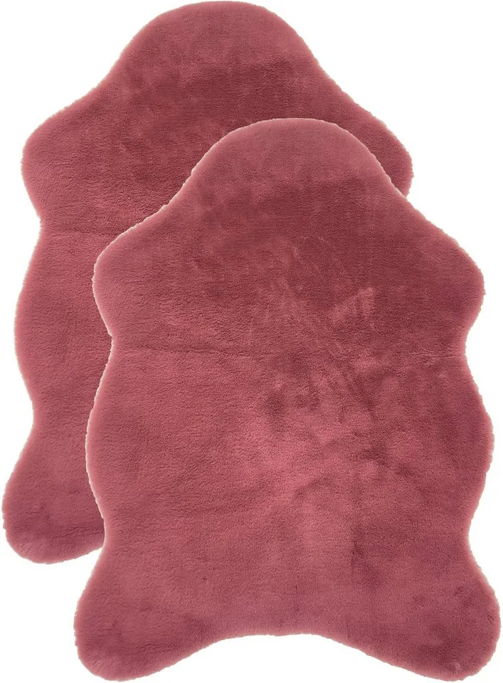 ASTRA Fellteppich Elda, Kunstfell, rechteckig, Höhe: 13 mm, Dekofell im 2 er Set, kuschelweich, Wohnzimmer, Kinderzimmer, Rot, – Produktbild 1 von 2