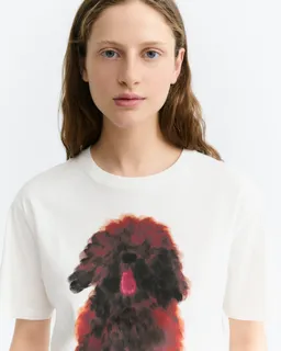 thinking mu Thinking MU Damen vegan T-Shirt Lucia Haustierporträt Weiß – Produktbild 1 von 1