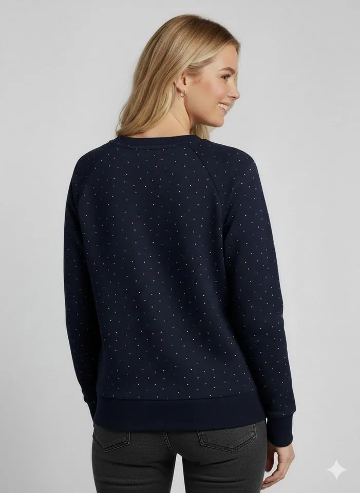 ragwear ragwear Sweatshirt JOHANKA MULTIDOTS O aus Baumwolle und Polyester, normale Passform, mit Rundhalsausschnitt, Blau, – Produktbild 2 von 3