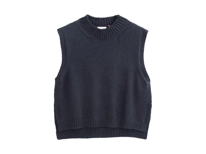 People Wear Organic People Wear Organic Strick-Pullunder dunkelblau L, Blau, – Produktbild 1 von 1