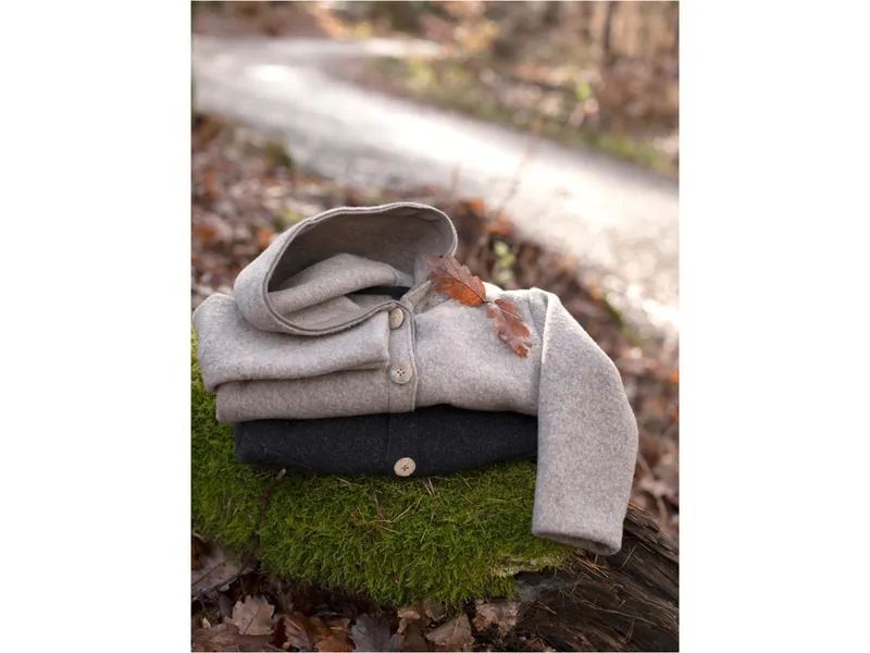 Pure pure by Bauer PURE PURE by Bauer Baby und Kinder Jacke mit Kapuze Wollwalk kaschmir Gr.98/104, Natur, – Produktbild 2 von 2
