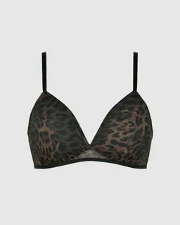 Understatement Understatement Damen vegan Bh Aus Micro Mesh Gepolstert Dunkles Leopardenmuster – Produktbild 1 von 1