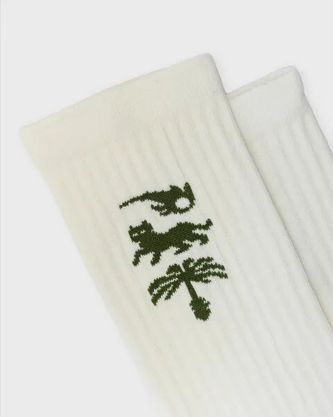 RICE RICE Socken AVY, Ecru/green, – Produktbild 3 von 4