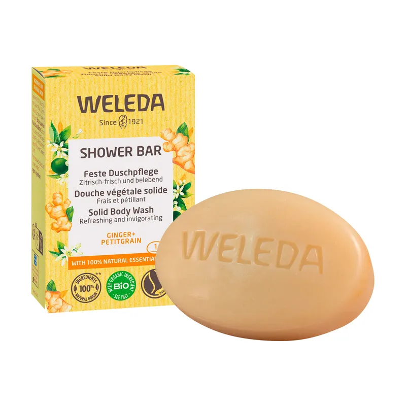 Weleda Weleda Shower Bar Feste Duschpflege Ginger+Petitgrain – Produktbild 1 von 1
