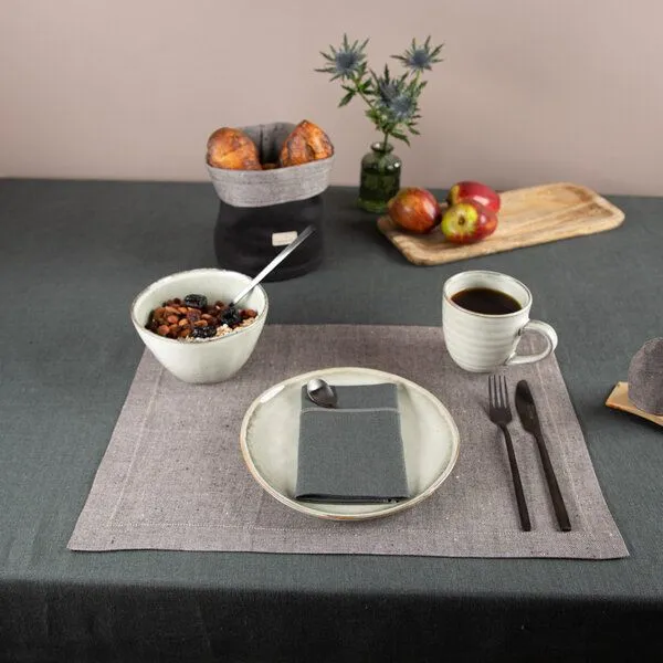 nahtur-design nahtur-design Tischset aus 100% Leinen, Leinendenim, Dunkelblau blau), – Produktbild 4 von 5
