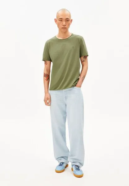 ARMEDANGELS ARMEDANGELS JAAMES BRUSHED Herren T-Shirt aus Bio-Baumwolle, Fatigue green, – Produktbild 4 von 4