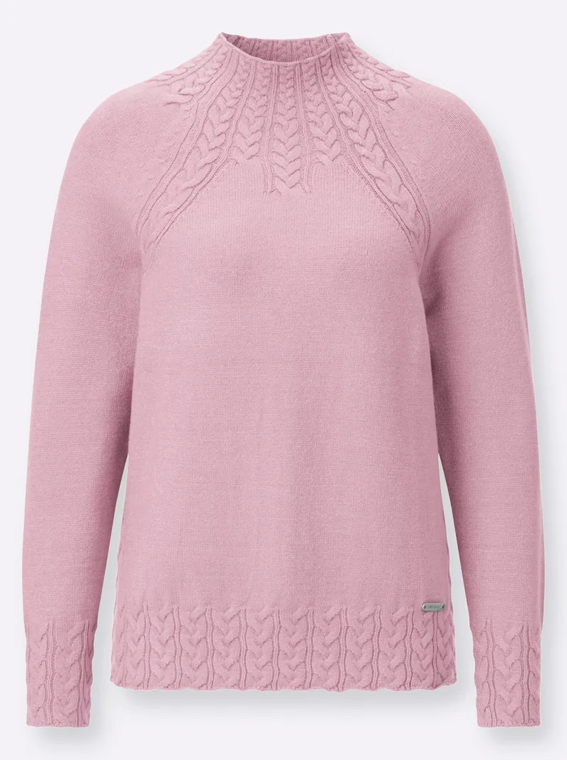 Witt Stehkragenpullover rosé, Rosé, – Produktbild 1 von 2
