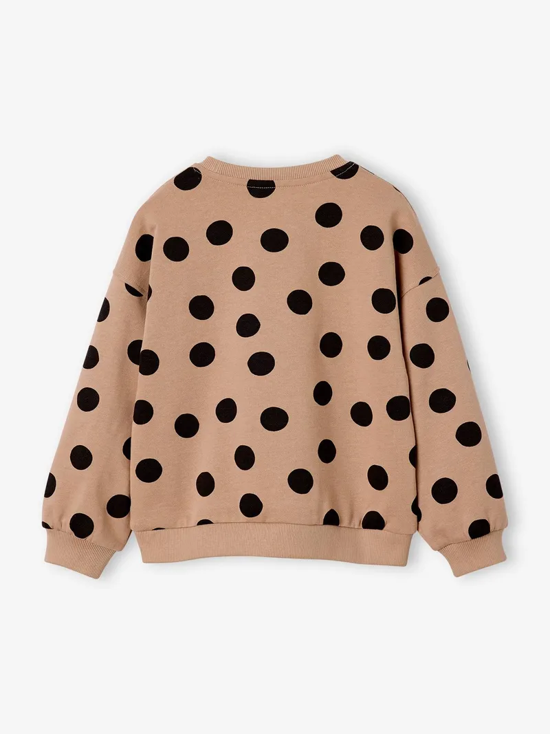 Vertbaudet Bedrucktes Sweatshirt Mädchen, Taupe, – Produktbild 4 von 4