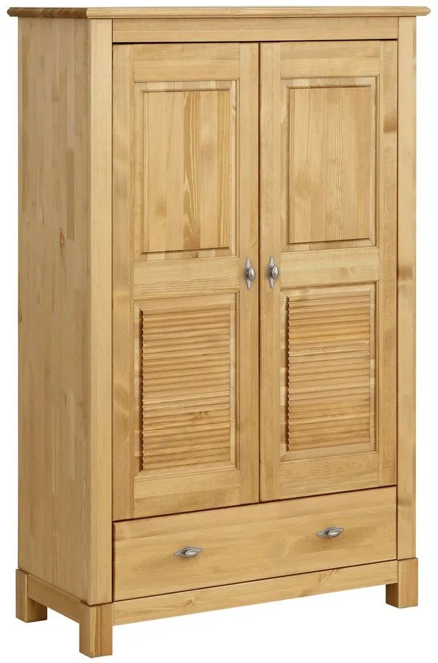 OTTO home Wäscheschrank Rauna (B/H/T ca. 96/155/38 cm) aus massiver Kiefer, FSC®, 2-türig, 96cm breit, Beige, – Produktbild 3 von 5