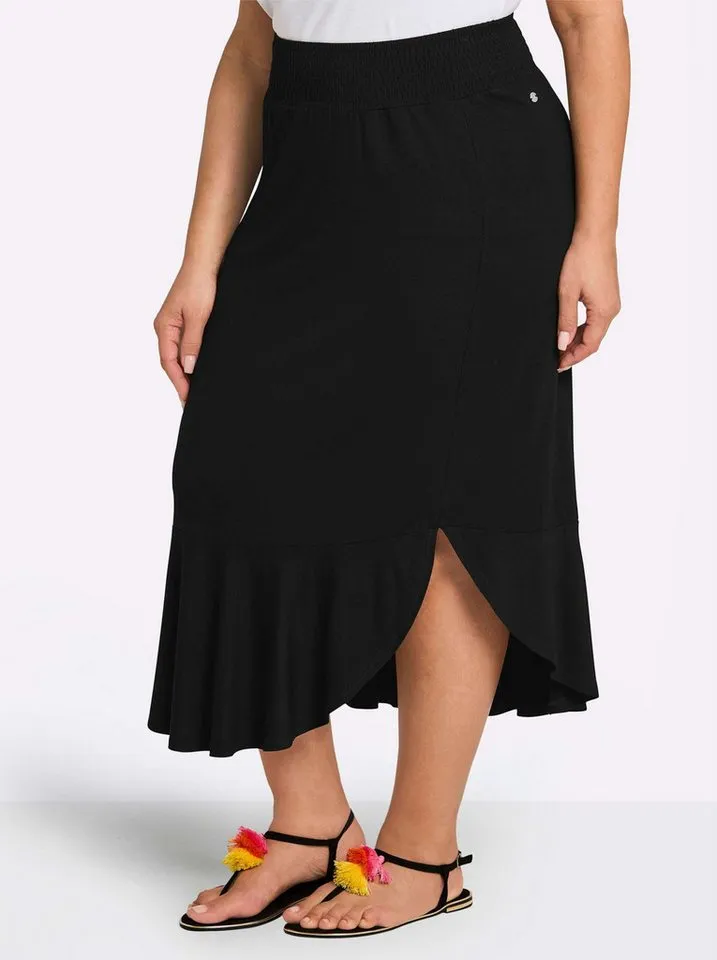 sheego sheego Strandkleid Webrock, Schwarz, – Produktbild 3 von 4