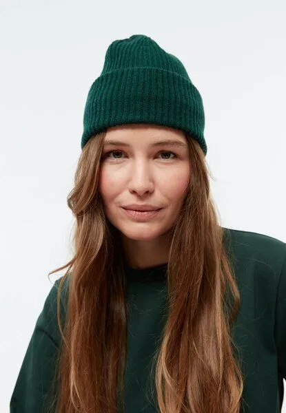 Givn Berlin Givn Berlin Beanie GBParis aus Bio-Baumwoll Strick, Bottle green, – Produktbild 1 von 4