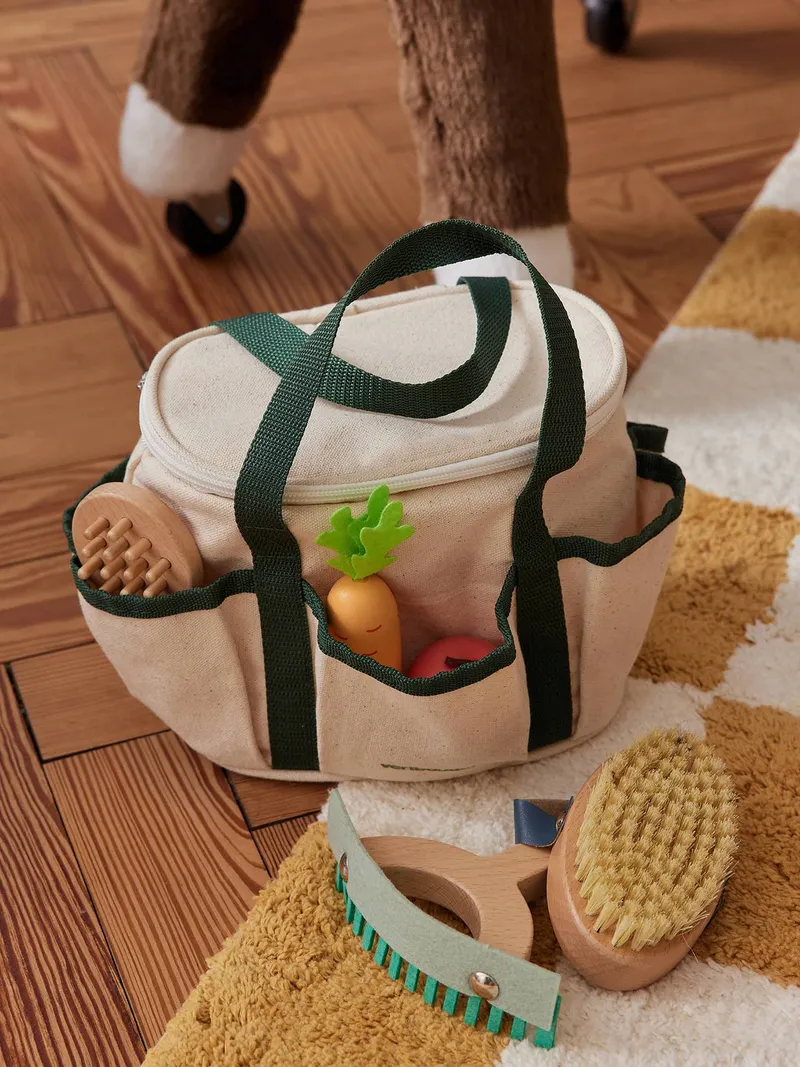 Vertbaudet Vertbaudet Kinder Reitstall-Ausrüstung aus Holz FSC®, Braun, – Produktbild 1 von 4