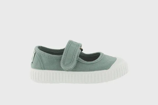 Victoria Victoria vegane Kinder-Klett-Ballerinas – Mercedes de Lona, Jade (grün), – Produktbild 3 von 4