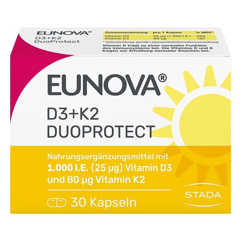 Eunova Eunova DuoProtect Vitamin D3+K2 1000IE/80UG – Produktbild 2 von 3